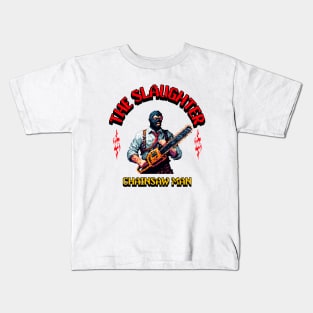 horror chainsaw man pixel art Kids T-Shirt